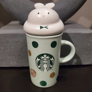 HTF STARBUCKS Japan 2023 New Year Mug whip rabbit lid shape cream